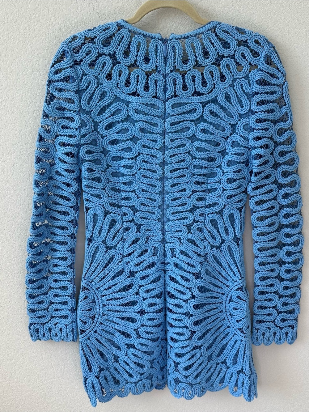 SIMKHAI Mccall Cage Crochet Embroidery Mini Blue Dress SZ US 2 - Picture 7 of 8